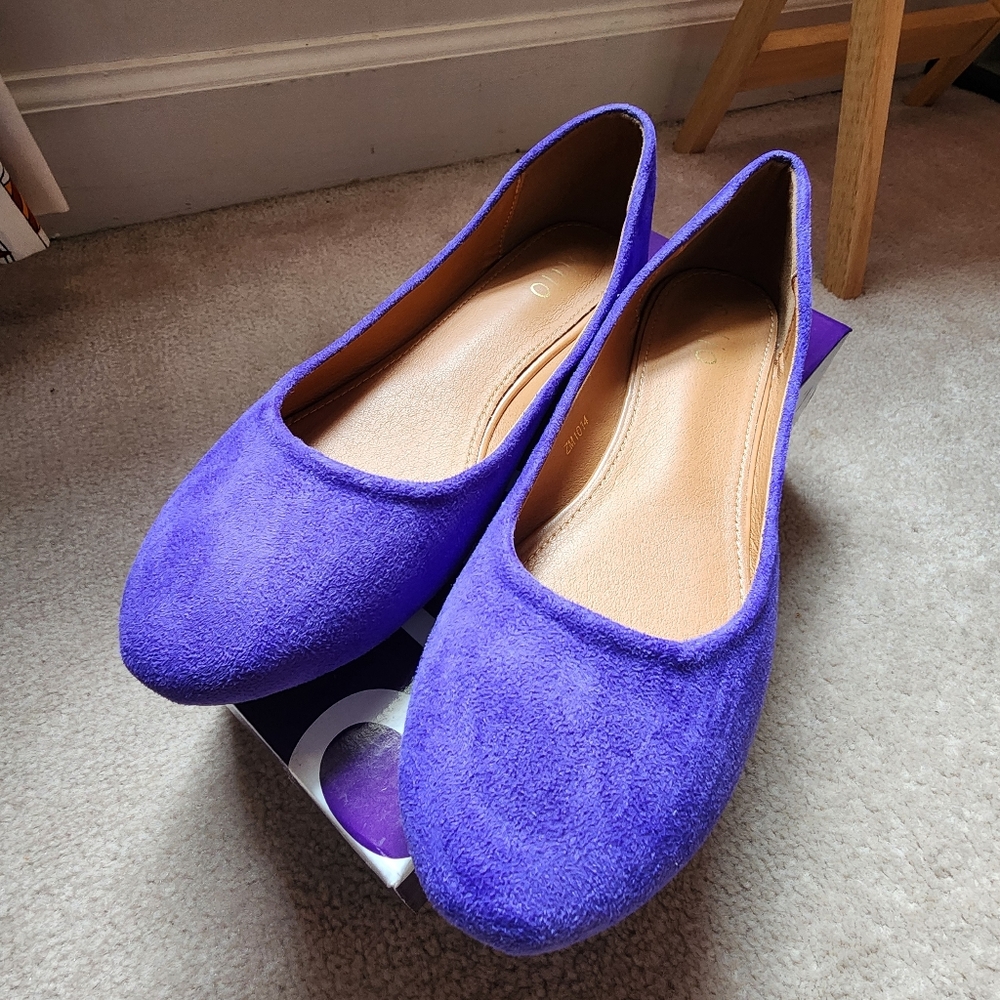 Ollio Purple Flats Shoes
